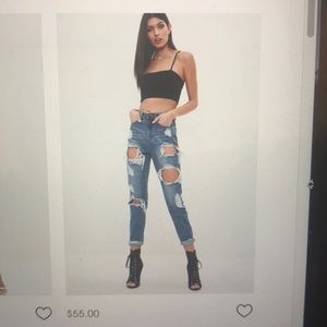 High rise ripped mom jeans-riot